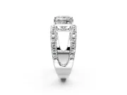Solitaire Engagement Ring Setting for Princess Cut Center with Wide-Open Split Shank and Prong Head in Sterling Silver
