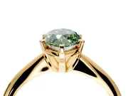 Solitaire Engagement Ring Setting for Fancy Green Marquise Center with Knife Ridge Band and Claw Prong Head in Yellow Gold