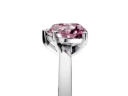 Solitaire Engagement Ring Setting for Fancy Pink Heart-Shaped Center with Basket Rail and Prong Head in Platinum