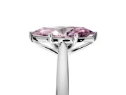 Solitaire Engagement Ring Setting for Fancy Pink Marquise Center with Narrow Cathedral Band and Prong Head in Platinum