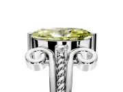 Solitaire Engagement Ring Setting for Fancy Yellow Marquise Center with Twisted Band and Scroll Prong Head in Platinum