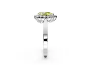 Starburst Halo Engagement Ring Setting for Fancy Yellow Pear-Shaped Center with Flat Cathedral Band and Prong Head in Platinum