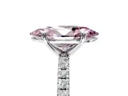Solitaire Engagement Ring Setting for Fancy Pink Marquise Center with Fine Pave Narrow Band and Prong Head in Platinum