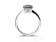 Solitaire Engagement Ring Setting for Fancy Green Princess Cut Center with Channel-Set Accent Band and Prong Head in Platinum
