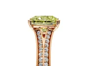 Solitaire Engagement Ring Setting for Fancy Yellow Radiant Cut Center with Pave Rail Split Shank and Prong Head in Rose Gold