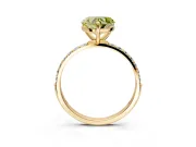 Solitaire Engagement Ring Setting for Fancy Yellow Heart-Shaped Center with Pave Accents and Prong Head in Yellow Gold