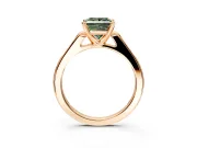 Solitaire Engagement Ring Setting for Fancy Green Princess Cut Center with Channel Accents and Prong Head in Rose Gold