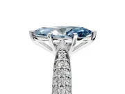 Solitaire Engagement Ring Setting for Fancy Blue Marquise Center with Multi-Row Accents and Prong Head in Platinum