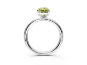 Low-Set Solitaire Engagement Ring Setting for Fancy Yellow Radiant Cut Center with Thin Plain Band and Prong Head in White Gold