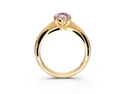 Solitaire Engagement Ring Setting for Fancy Pink Marquise Center with Reverse Tapered Band and Prong Head in Yellow Gold