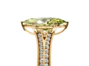 Solitaire Engagement Ring Setting for Fancy Yellow Marquise Center with Pave Rail Split Shank and Prong Head in Yellow Gold