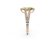 Solitaire Engagement Ring Setting for Fancy Yellow Marquise Center with Pave Split Shank and Prong Head in Rose Gold