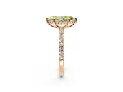 Solitaire Engagement Ring Setting for Fancy Yellow Marquise Center with Fine Pave Band and Prong Head in Rose Gold