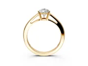 Solitaire Engagement Ring Setting for Pear-Shaped Center with Open Cathedral Shoulders and Prong Head in Yellow Gold