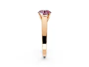 Solitaire Engagement Ring Setting for Fancy Pink Round Cut Center with Tapered Split Shoulders and Prong Head in Rose Gold