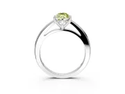 Solitaire Engagement Ring Setting for Fancy Yellow Marquise Center with Flat-Sided Plain Band and Prong Head in Sterling Silver