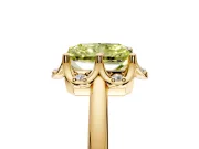Floral Frame Engagement Ring Setting for Fancy Yellow Radiant Cut Center with Accent Clusters and Prong Head in Yellow Gold