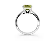 Solitaire Engagement Ring Setting for Fancy Yellow Asscher Cut Center with Knife Ridge Band and Claw Prong Head in Platinum