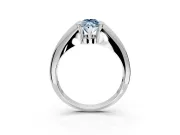Tension Engagement Ring Setting for Fancy Blue Marquise Center with Wide Tapered Band and Tension Head in Platinum