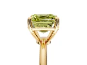 Minimalist Solitaire Engagement Ring Setting for Fancy Yellow Asscher Cut Center with Thin Band and Prong Head in Yellow Gold
