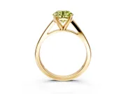 Solitaire Engagement Ring Setting for Fancy Yellow Round Cut Center with Tapered Split Shoulders and Prong Head in Yellow Gold