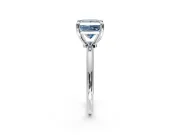 Minimalist Solitaire Engagement Ring Setting for Fancy Blue Princess Cut Center with Thin Band and Prong Head in Sterling Silver