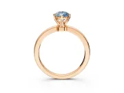 Solitaire Engagement Ring Setting for Fancy Blue Pear-Shaped Center with Plain Band and Tulip Prong Head in Rose Gold