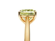 Solitaire Engagement Ring Setting for Fancy Yellow Princess Cut Center with Narrow Cathedral Band and Prong Head in Yellow Gold