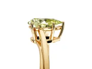 Solitaire Engagement Ring Setting for Fancy Yellow Pear-Shaped Center with Plain Bypass Twist Band and Prong Head in Yellow Gold