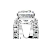 Solitaire Engagement Ring Setting for Princess Cut Center with Wide-Open Split Shank and Prong Head in Sterling Silver