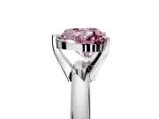 Solitaire Engagement Ring Setting for Fancy Pink Heart-Shaped Center with Wire Band and Prong Head in Sterling Silver