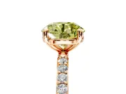 Solitaire Engagement Ring Setting for Fancy Yellow Round Cut Center with Pave Accents and Prong Head in Rose Gold