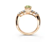 5 Stone Engagement Ring Setting for Fancy Yellow Marquise Center with Graduated Accents and Prong Head in Rose Gold