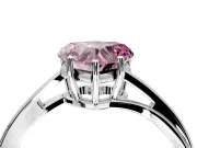 Solitaire Engagement Ring Setting for Fancy Pink Heart-Shaped Center with Plain Bypass Twist Band and Prong Head in Sterling Silver