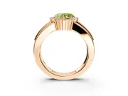Halo Engagement Ring Setting for Fancy Yellow Heart-Shaped Center with Wide Band, Inlaid Accent Row and Prong Head in Rose Gold
