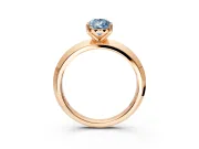 Solitaire Engagement Ring Setting for Fancy Blue Pear-Shaped Center with Wide Knife Ridge Band and Prong Head in Rose Gold