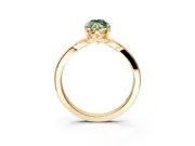 Solitaire Engagement Ring Setting for Fancy Green Marquise Center with Plain Split Shank and Prong Head in Yellow Gold