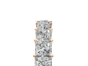 Princess Cut Lab-Grown Diamond Half Eternity Wedding Band with Shared-Prong Setting in Rose Gold