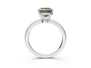 Solitaire Engagement Ring Setting for Fancy Green Princess Cut Center with Plain Band and Tulip Prong Head in Platinum