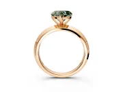Solitaire Engagement Ring Setting for Fancy Green Heart-Shaped Center with Wide Knife Ridge Band and Prong Head in Rose Gold