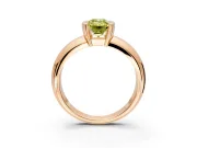 Tension Engagement Ring Setting for Fancy Yellow Emerald Cut Center with Wide Flat Band and Tension Head in Rose Gold