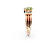 Solitaire Engagement Ring Setting for Fancy Yellow Heart-Shaped Center with Grooved Bar Accent Band and Prong Head in Rose Gold