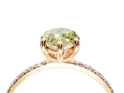 Solitaire Engagement Ring Setting for Fancy Yellow Marquise Center with Pave Accents and Prong Head in Rose Gold