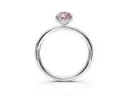 Solitaire Engagement Ring Setting for Fancy Pink Pear-Shaped Center with Plain Band, Open Basket and Prong Head in Platinum