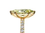 Solitaire Engagement Ring Setting for Fancy Yellow Marquise Center with Pave Accents and Prong Head in Yellow Gold