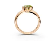 Tension Engagement Ring Setting for Fancy Yellow Heart-Shaped Center with Wide Flat Band and Tension Head in Rose Gold