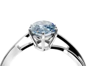 Solitaire Engagement Ring Setting for Fancy Blue Marquise Center with Plain Bypass Twist Band and Prong Head in Platinum