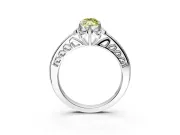 Floral Engagement Ring Setting for Fancy Yellow Marquise Center with Four Accent Clusters and Prong Head in Platinum