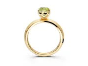 Solitaire Engagement Ring Setting for Fancy Yellow Cushion Cut Center with Wide Knife Ridge Band and Prong Head in Yellow Gold