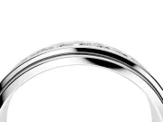 Round Cut Lab-Grown Diamond 7 Stone Channel Men's Wedding Band with Grooved Borders in Sterling Silver